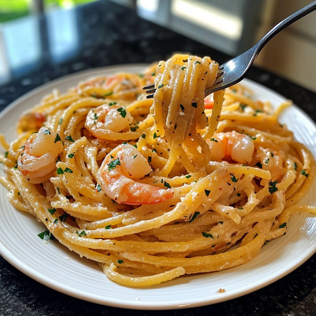 15-Minute Garlic Shrimp Pasta