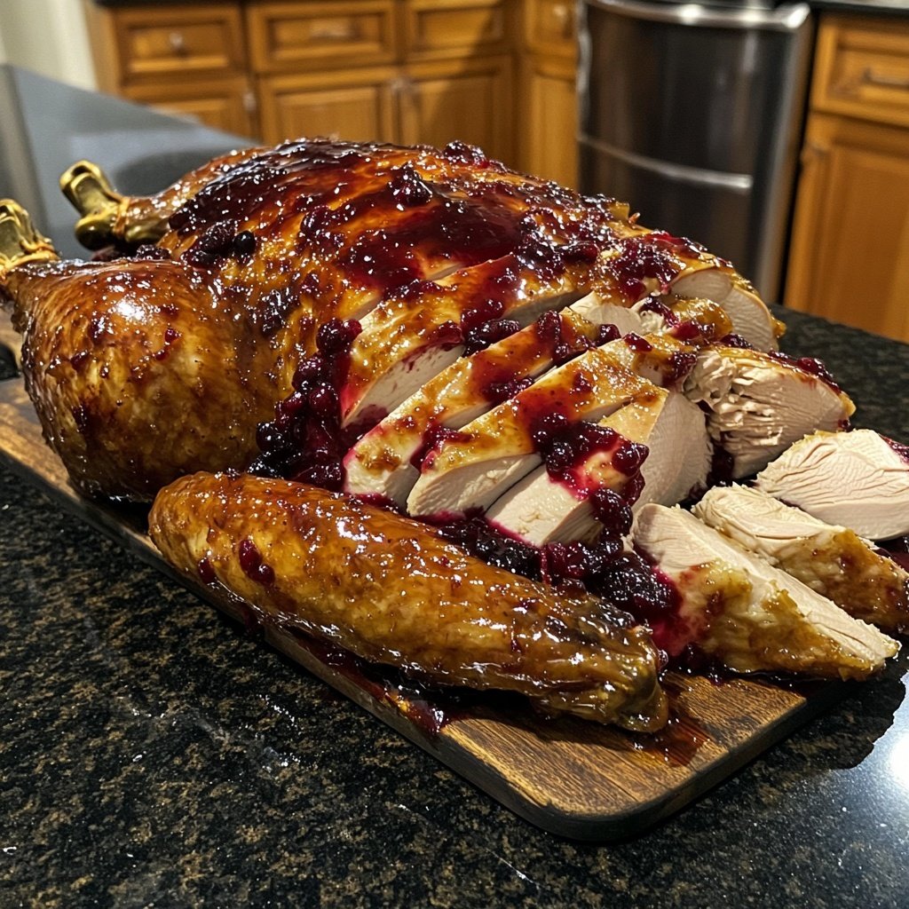 Roasted Turkey with Cranberry Glaze
