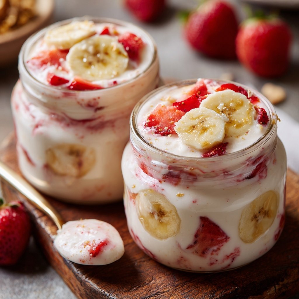 Strawberry Banana Yogurt Jars
