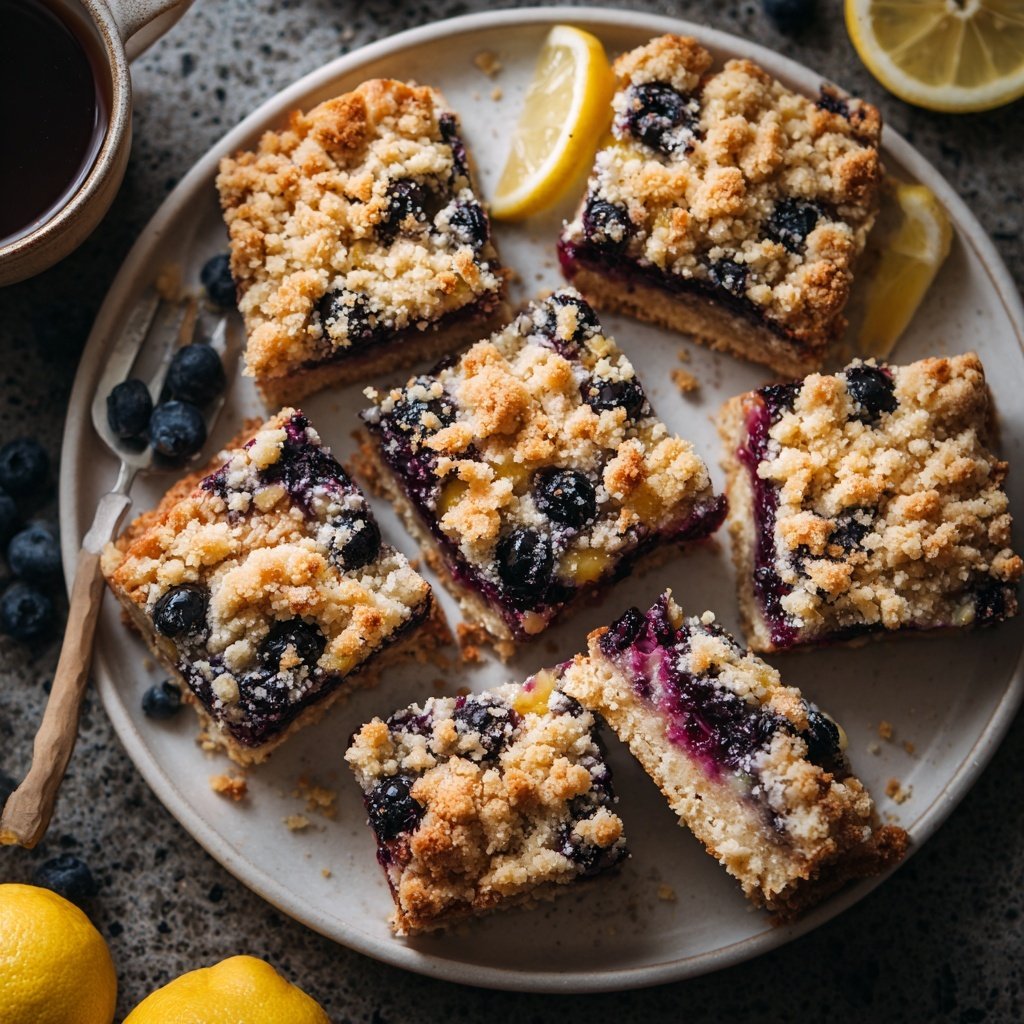 Lemon Blueberry Yogurt Crumb Bars