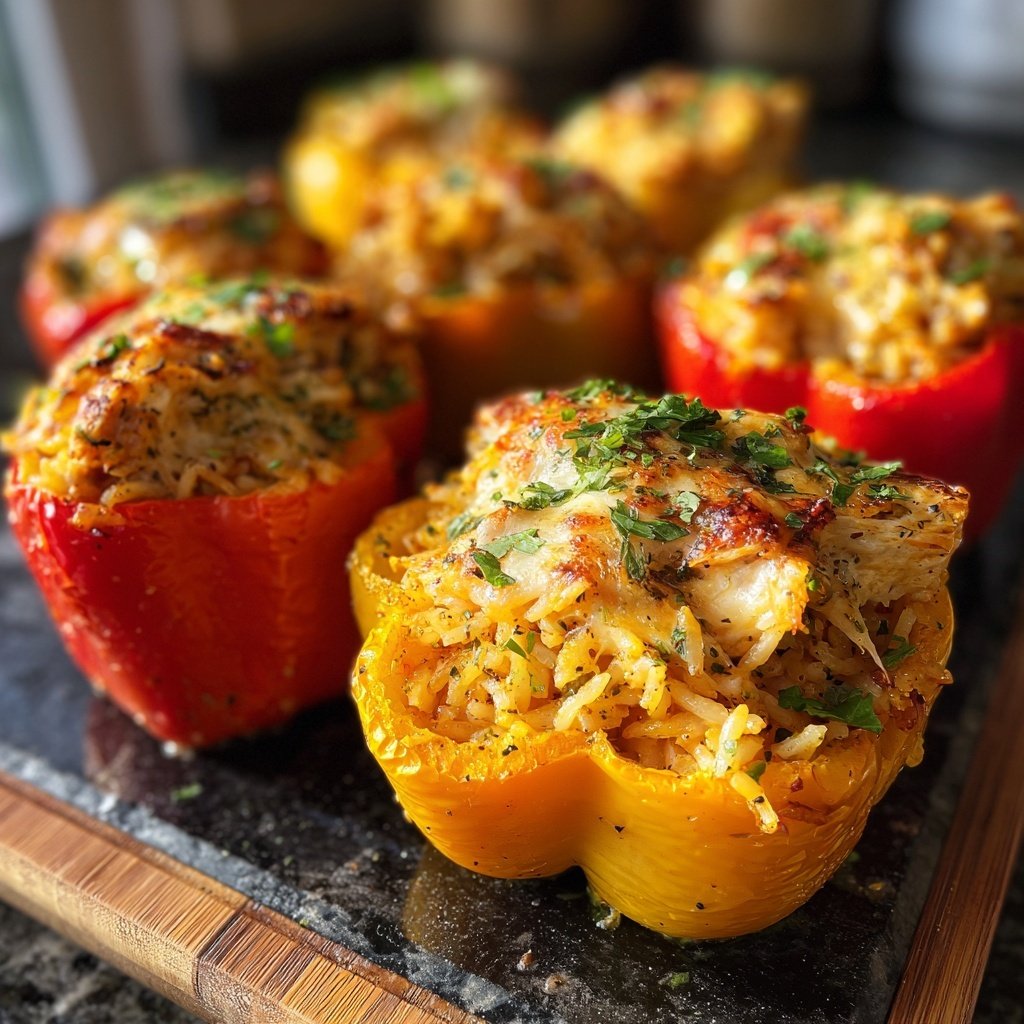 Chicken And Rice Stuffed Peppers