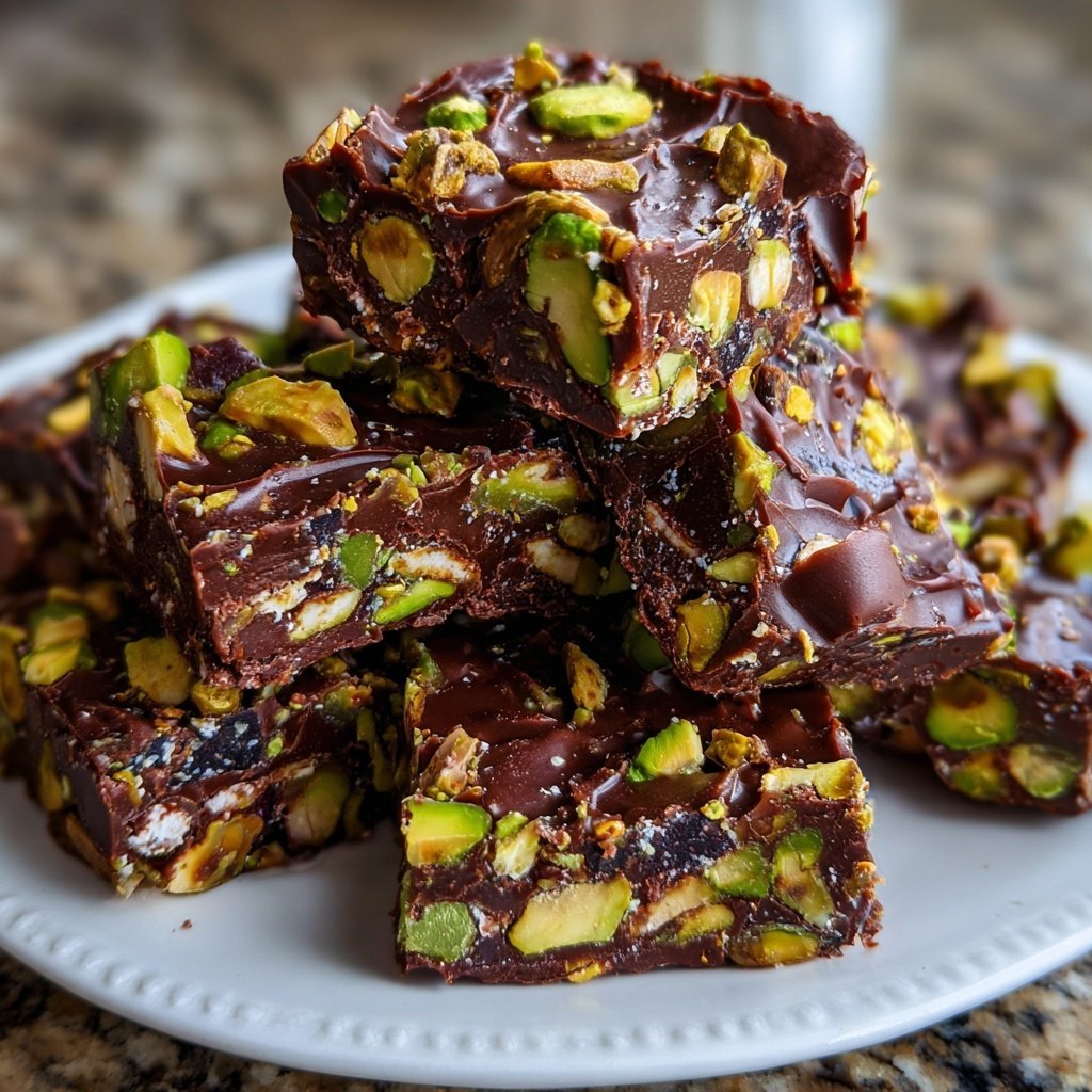 Chocolate Pistachio Snack Fudge