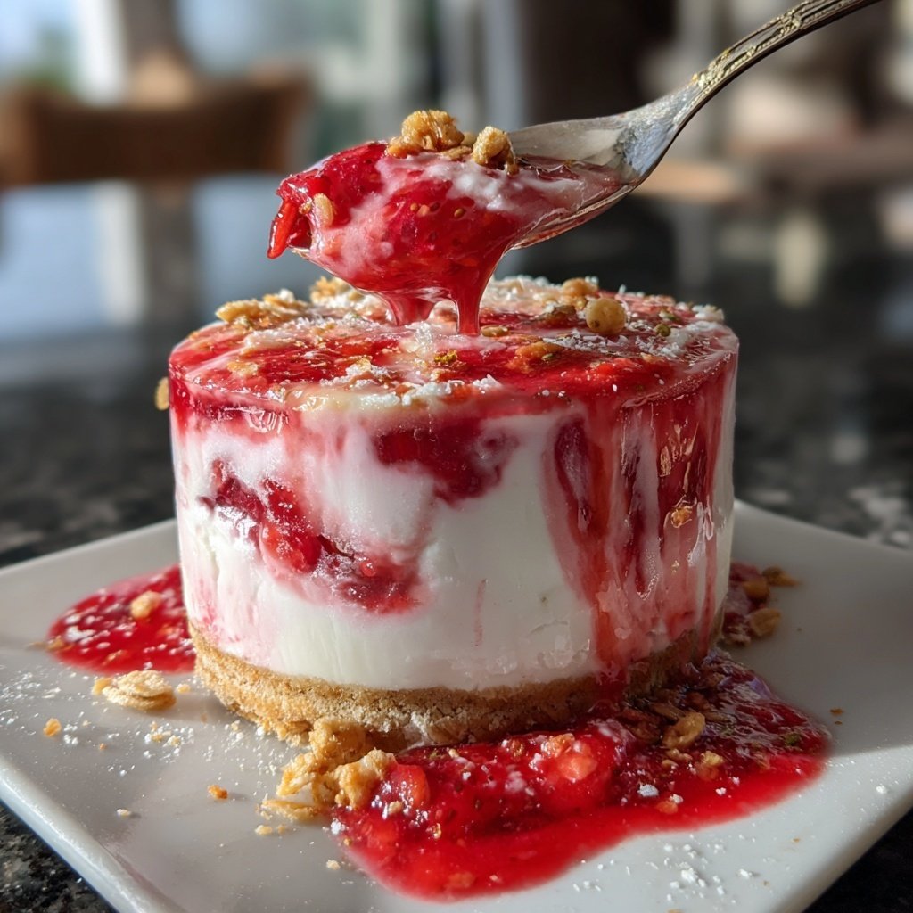 Fresh Strawberry Yogurt Dessert