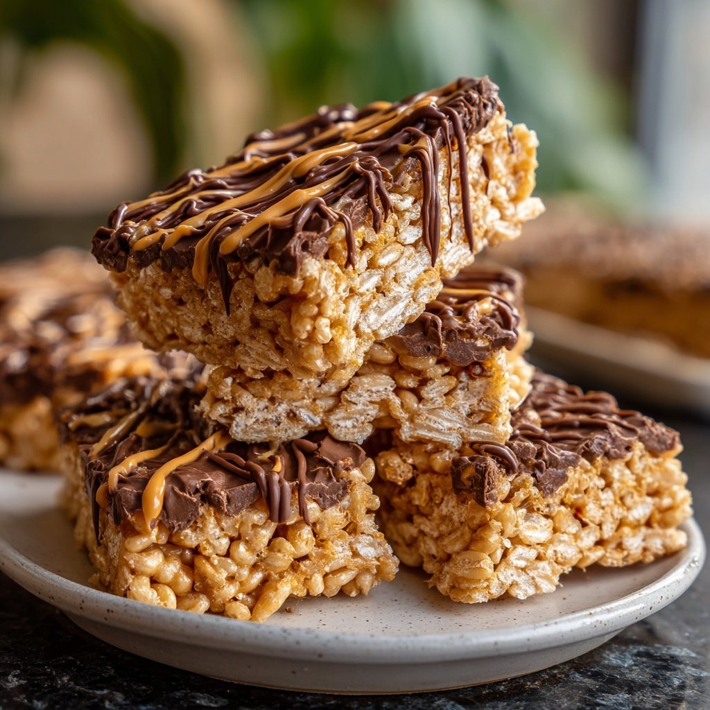 Chocolate Peanut Butter Rice Crispy Treats