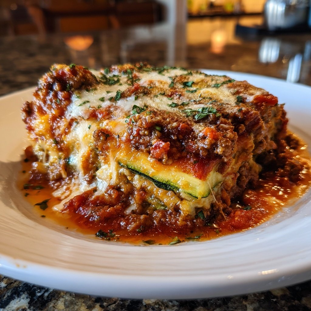 Zucchini Lasagna With Meat Sauce