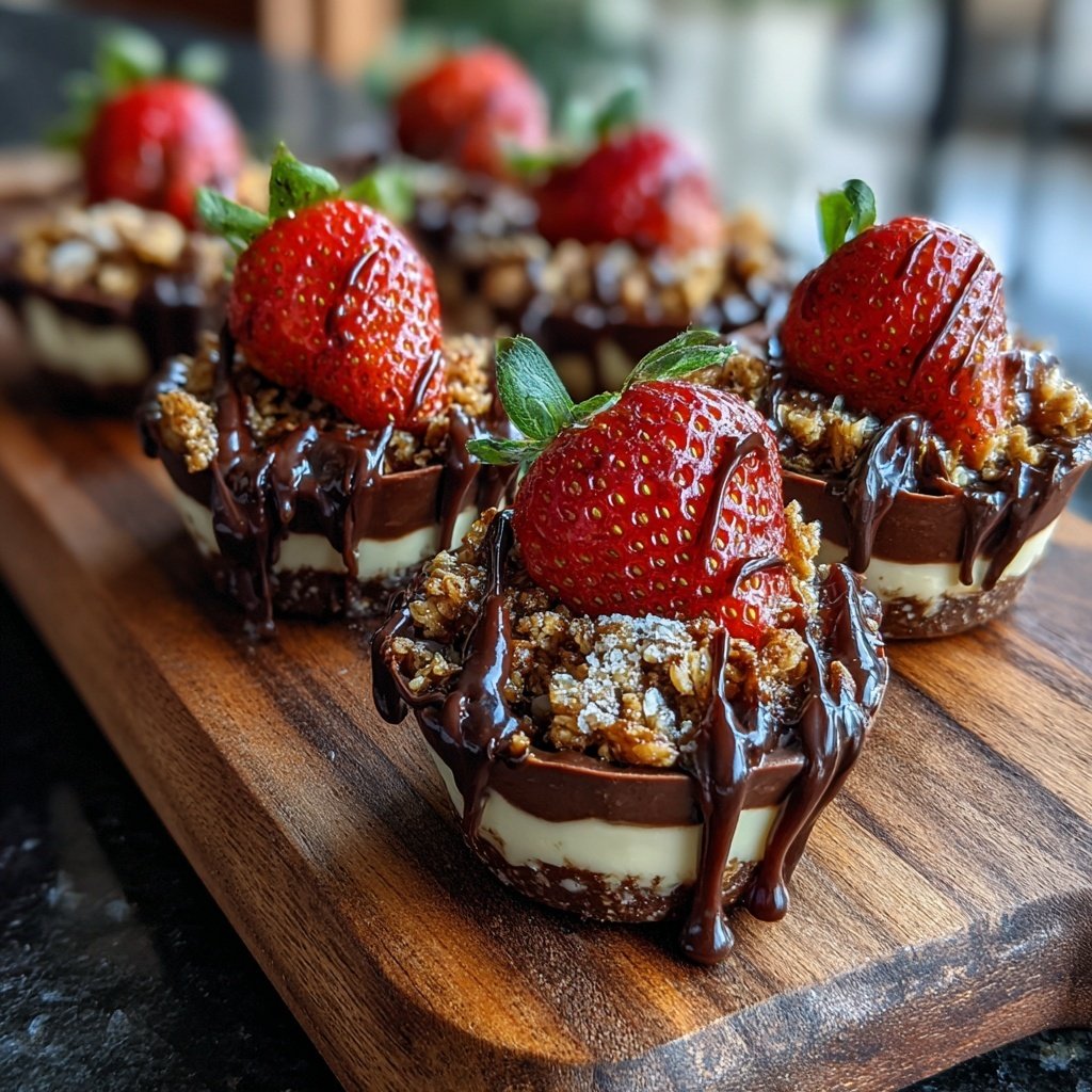 Dubai Chocolate Strawberry Crunch Cups